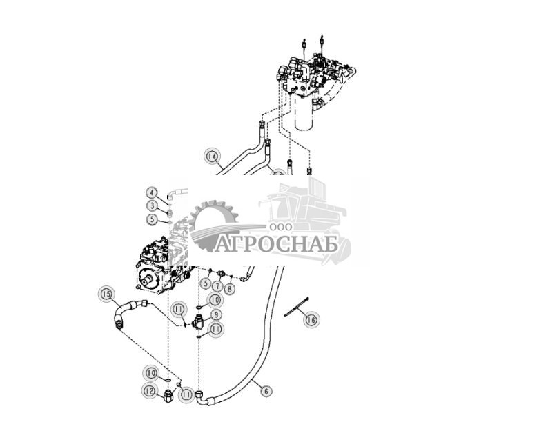 Гидростат.трансм. упр. и шланги гидростат. фильтра - ST10450 82.jpg